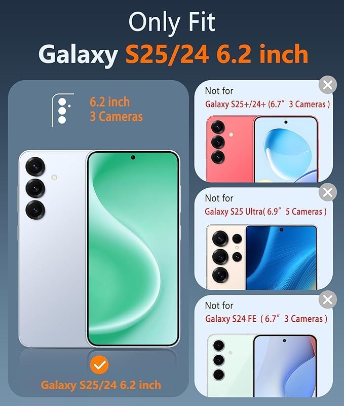 FNTCASE for Samsung Galaxy S25 Case: Galaxy S24 Case Military Grade Drop Protection Anti Yellowing Cell Phone Cover - Rugged Protective Transparent Cases (Clear) - Image 2