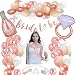 TOPLDSM Addio al Nubilato Sposa Decorazioni Palloncini, Bride To Be Addio al Celibato Sposa in Oro Rosa Decorazione per Addio al Nubilato Gadget con Bride To Be Fascia e Velo