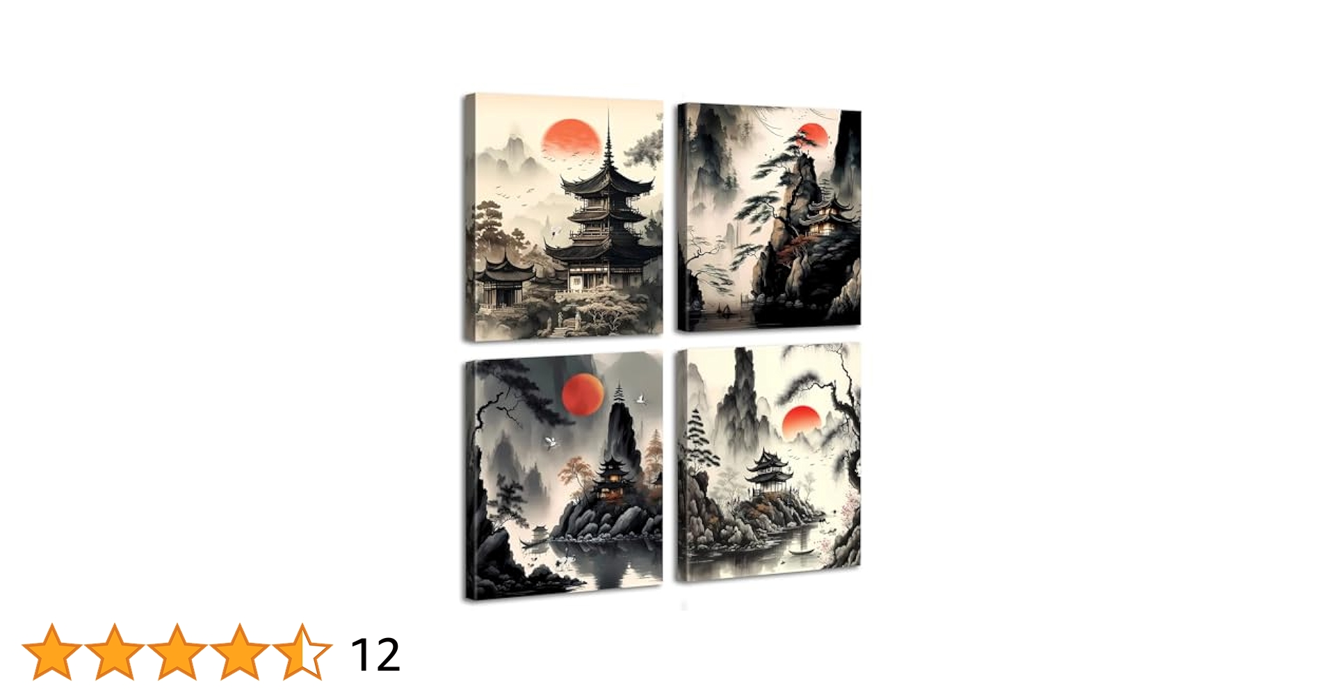Amazon.com: ZHAXFA Vintage Japanese Wall Art Prints Set of 4