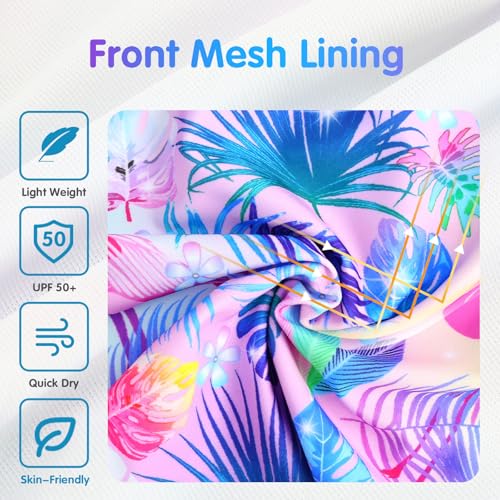 Image of Girls Rash Guard Swimsuit Long Sleeve Tankini Sets Two Pieces Bathing Suit Swimwear UPF 50+ Sun Protection