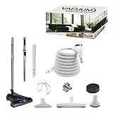 Vacuum Specialists TurboCat Air Nozzle Central Vacuum Accessory Kit | 35 Feet Low Voltage 24V On/Off Hose | Telescopic Wands with Deluxe Cleaning Kit | Designed to Fit All Central Vacuum Brands
