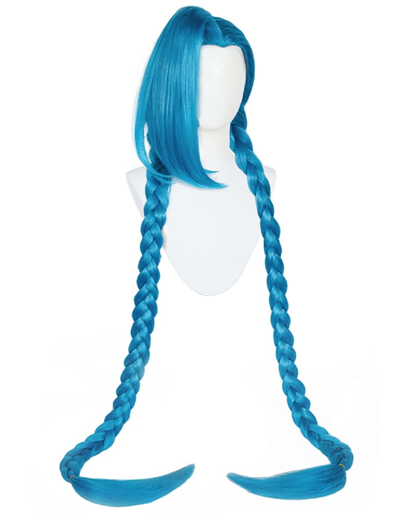 Amazon.com: miccostumes Women's Anime Cosplay Wig Blue Long Two