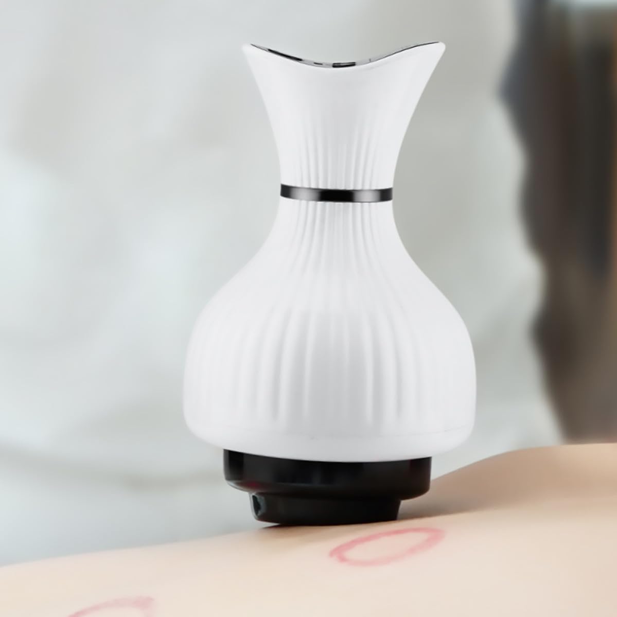 Masajeador Eléctrico Recargable, Instrumento de Raspado para Tratamientos de Compresa Caliente y Uso en Todo el Cuerpo, Portátil, ABS, 1200mAh, Blanco