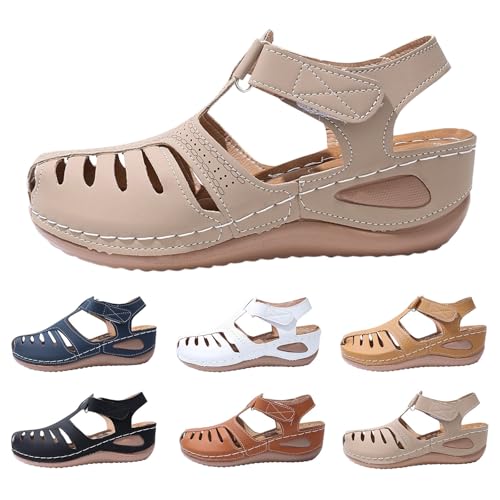 DUHGBNE 2025 Nouvelles Sandales Fisherman Pour Femmes Large Baskets Romaines Chaussures D'éTé FerméEs à Bout Ouvert Sandales à Boucle Tendance Chaussures...