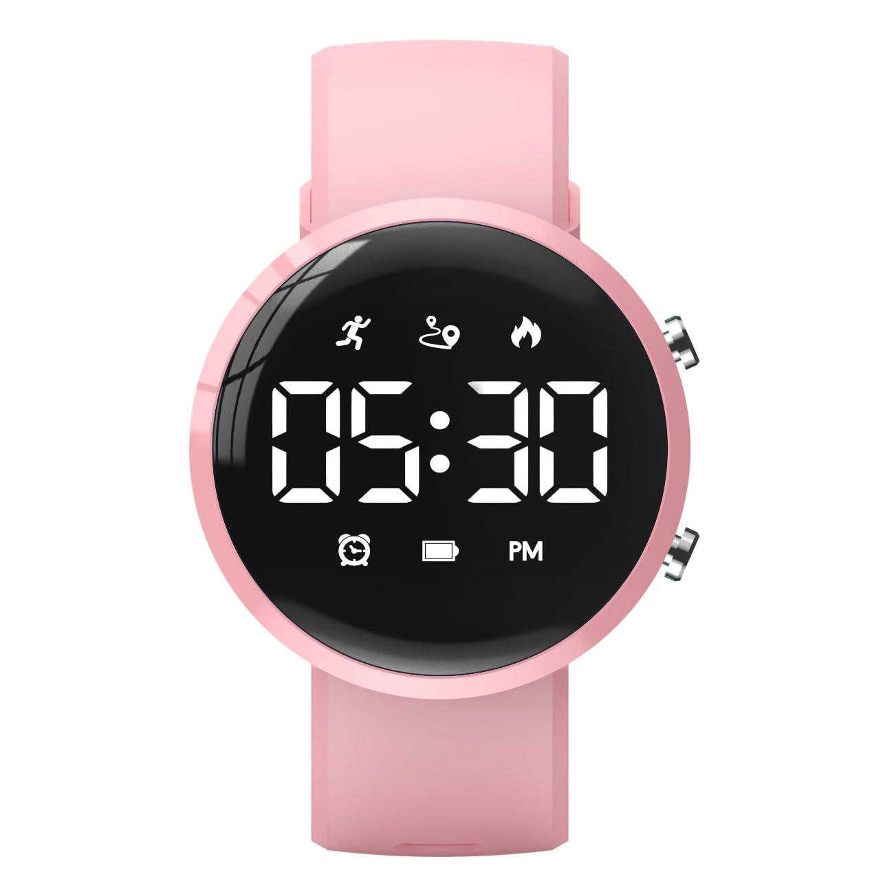 Kids Fitness Tracker Watch, Digital Steps Counter, Boys Girls Waterproof Wristwatch with Step Counting/Distance/Calories/Stopwatch/Alarm Clock, Great Xmas Gift for Children (Pink)-image-23