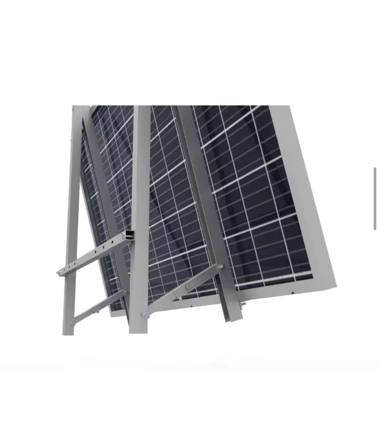 Supporto Regolabile per Pannello Solare, Staffa Triangolare da Balcone, Inclinazione 10-15°, Kit Montaggio 3-in-1