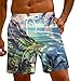 Boys Swim Trunks Black Summer Beach Elastic Waist Drawstring Men's Boxer Shorts 3XL Fashion Quick Dry Tropical Floral Print Swimsuit with Pockets No Liner Blue S