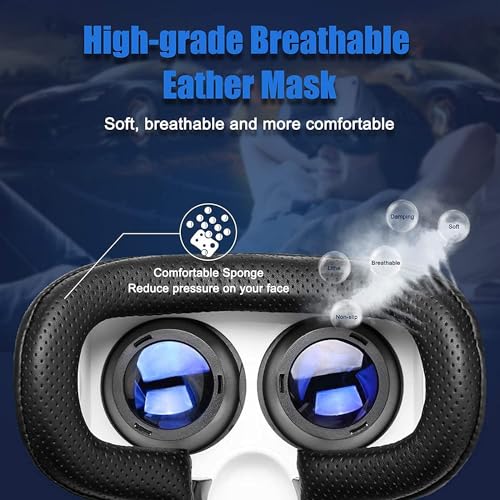 Image of VR Headset with Controller Adjustable 3D VR Glasses Virtual Reality Headset HD Blu-ray Eye Protected Support 5~7 Inch for Phone /Android
