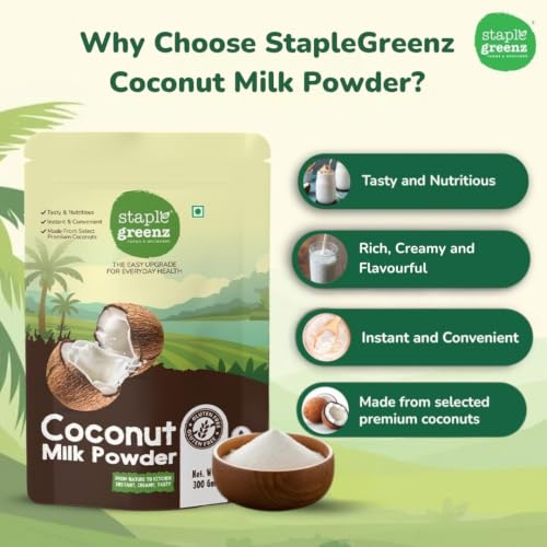 Image of StapleGreenz Coconut Milk Powder 300g|Rich, Creamy & Authentic Flavor