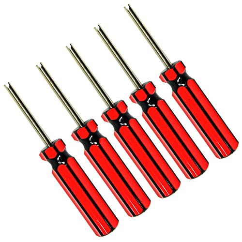 Getfarway 5 Pcs Car Motorcycle Truck Bike Screwdriver Valve Stem Core Remover Tire Repair Install Tool Compatible With All Standard Valve Cores, Cars, Trucks And More,Strong Durability #TOP2