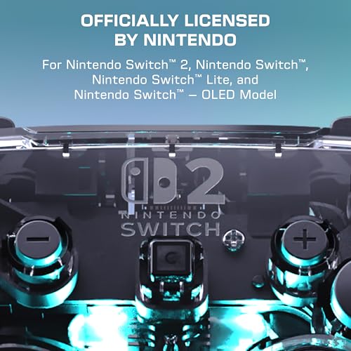 Image of Turtle Beach Afterglow Wireless RGB Gaming Controller, Nintendo Switch 2 | Nintendo Switch Lite, OLED, TMR Thumbsticks, Rechargeable 40-Hr Battery, 2 Mappable Back Buttons, LED Lighting, Translucent