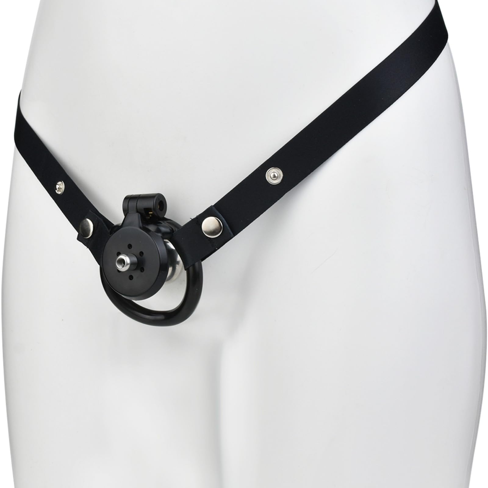 Cage de Chasteté Inversée Cage Chastetée avec Prte Urinoir et 4 Anneaux Différents Ceintures de Chasteté avec Serrure Invisible et Ceinture pour Restreindre le Pénis d'un Homme Sex Toys (B,Black)