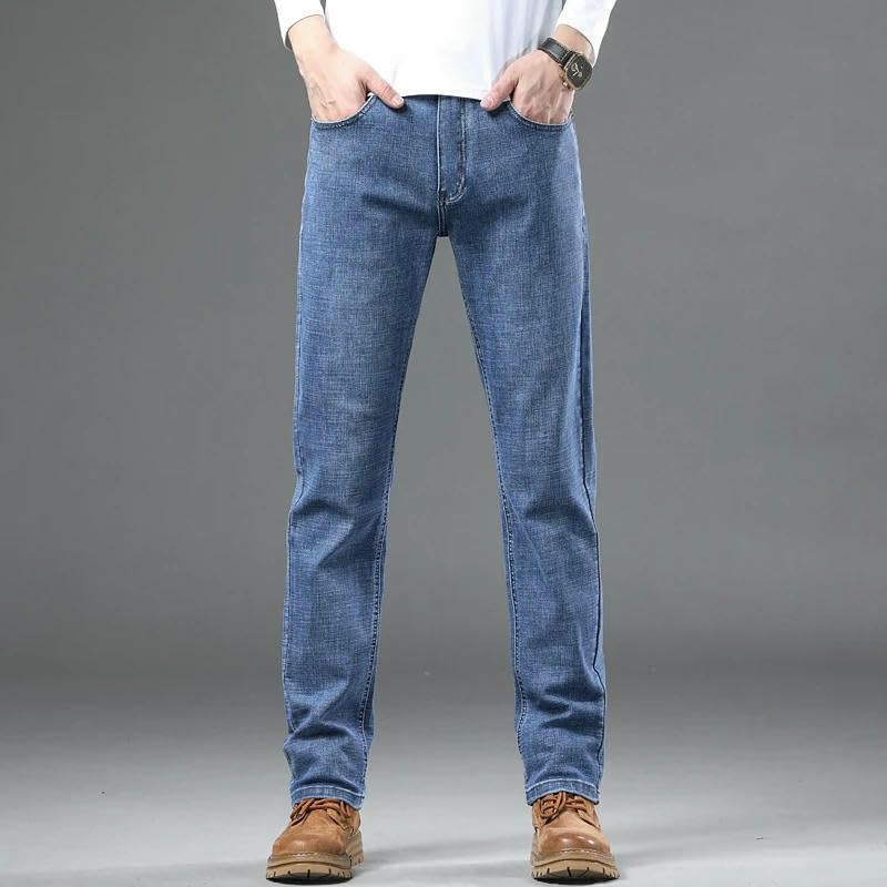 Business Straight Jeans Men's Spring Summer Thin Classic Straight Slim Denim Pants Comfortable Male Trousers2