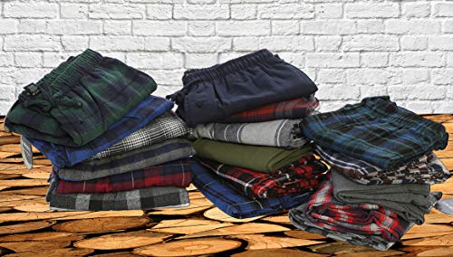 Gioberti Mens Yarn Dye Brushed Flannel Pajama Pants, Elastic Waist4