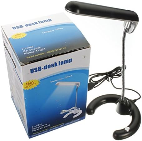 10 LED Flexible USB Black Desk Table Lamp For Reading PC Laptop DC 5V