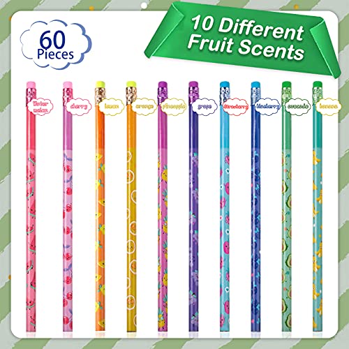 Outus 60 lápices aromáticos de grafito HB con borradores miniatura 2