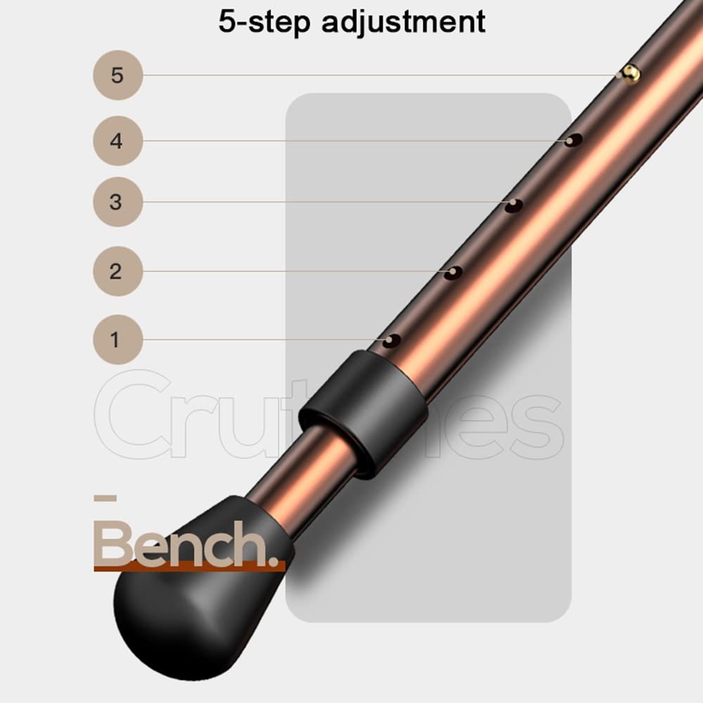 KADEUX Bastones Plegable con Asiento, Bastón con Asiento Ancianos, Silla Muletas Extensible, Bastón Trípode De Aluminio, Ayuda De Movilidad Ultraligero con Luz LED