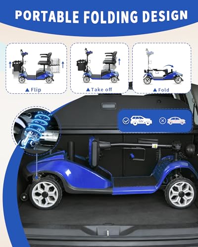 Image of Mobility Scooter for Seniors /Adults, up to 300lbs Capacity, 4 Wheel Heavy Duty Mobility Scooters with 15 Miles 350W 5MPH，Front Basket, Adjustable Seat, LED Headlights