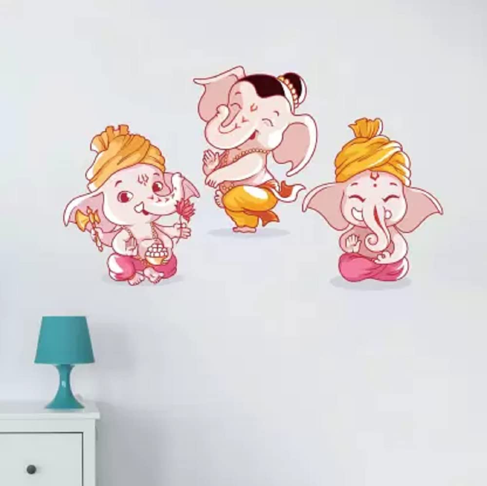 ASIAN PAINTS Cute Ganesha Trio Vinyl Wall Sicker Extra Large Self Adhesive Stickers (Pack of 1) (B0B1ZWJH4G) Amazon Price History, Amazon Price Tracker