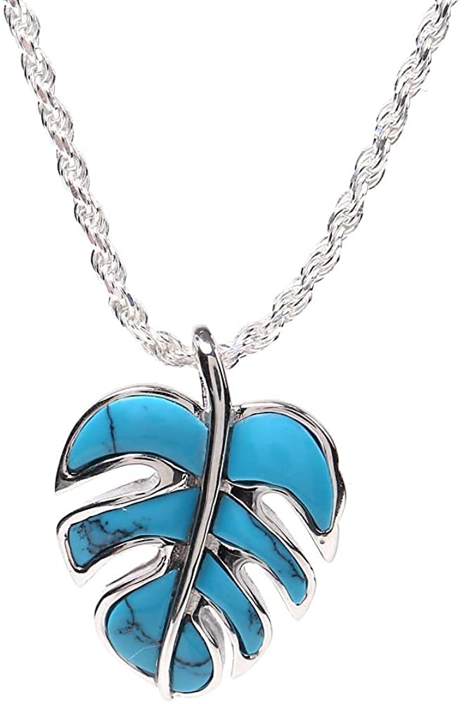 ハイビスカス（青）、プルメリア、モンステラのハワイアンアクセサリー