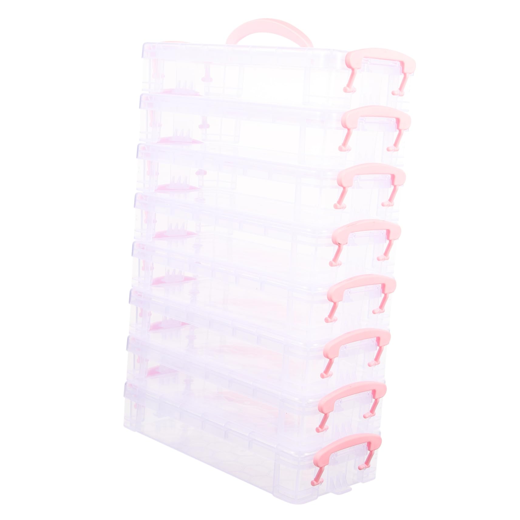 Astuccio Portamatite in Plastica Impilabile con Coperchio, 8 Confezioni