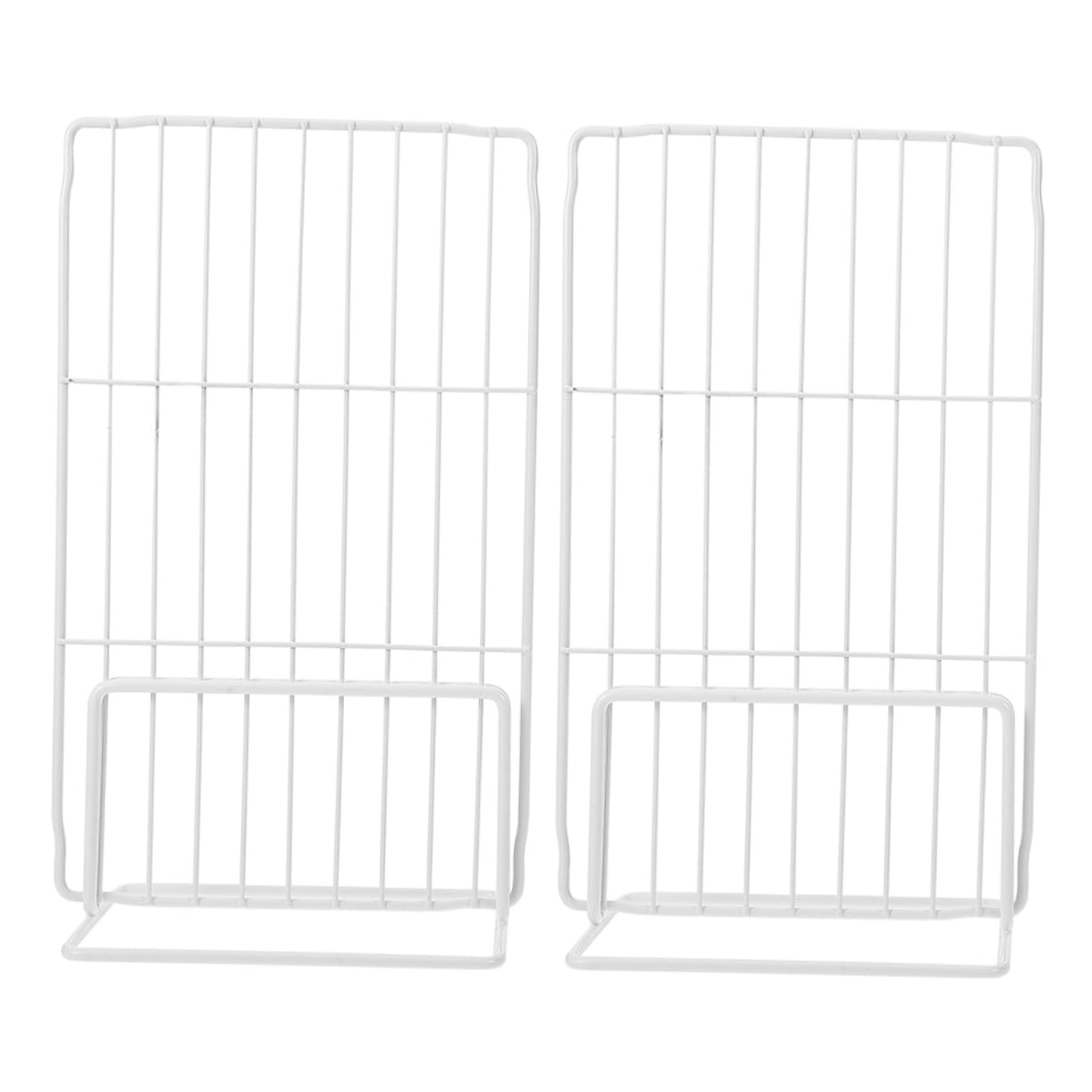 TOPBATHY Divisori per Scaffale Frigorifero 2 Pezzi in Ferro Bianco Resistente per Organizzatore Frigo e Congelatore per Case e Negozi Alimentari
