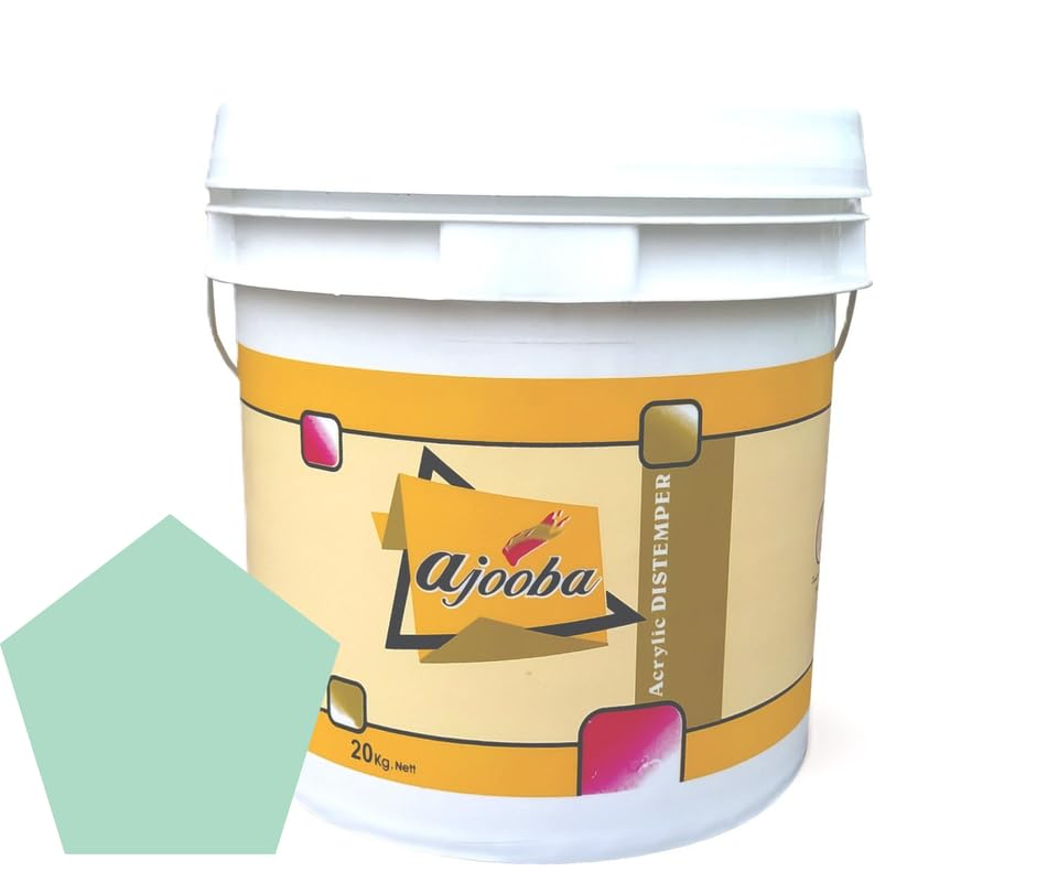 Magic PaintsAJOOBA Premium Acrylic Distemper Paint Smooth Matte Finish Applied on Interior Cement Plasters, Ceilings, Asbestos Sheets, Concrete as a Top Coat Finish 10KG LIGHT GREEN (B0D97WD51Y) Amazon Price History, Amazon Price Tracker