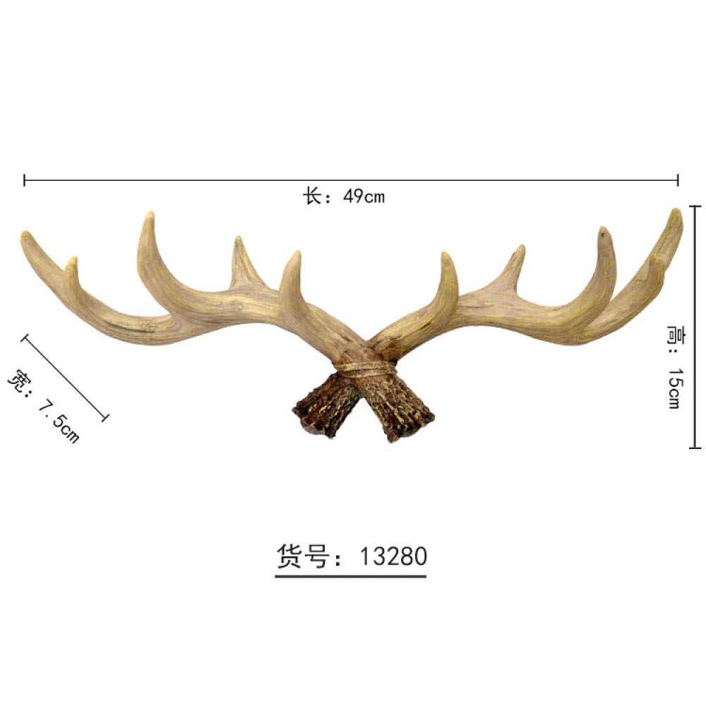 Corne de cerf tenture murale et grand crochet de manteau déco beige