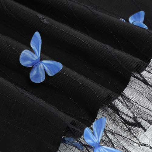 Image of IDOPIP Women's Elegant 3D Butterfly /Heart /Cherry Print Mesh Dress 1950s Vintage Formal Prom Party Wedding Guest Swing Dress