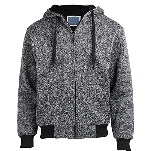 Image of Gary Com Heavyweight Sherpa Hoodies for Men, Thick Fleece Lined Full Zip Up Winter Warm Sweatshirts Work Jackets