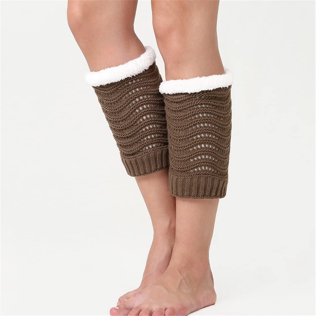 3 pary damskie damskie zimowe szydełkowe mankiety na buty dzianinowe wykaszarki skarpety do butów getry (kolor: b, rozmiar: 22 cm) (f 22 cm)