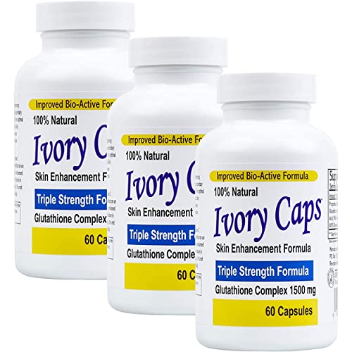 3 Pack) Ivory Caps **Best Value**- Maximum Potency Glutathione 1500