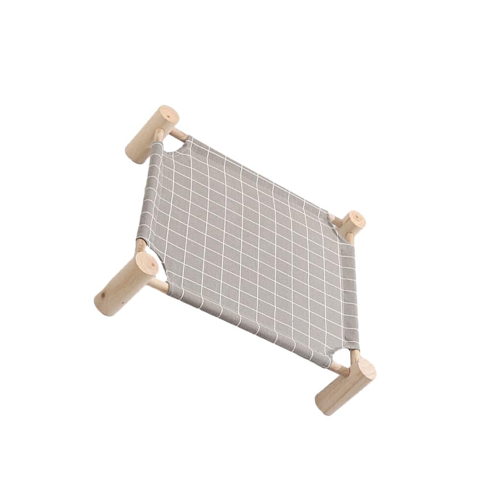 Découvrez la beauté Naturelle du Bois avec Notre hamac en Bois pour Chat. Les poteaux en Bois de Support du lit sont Faits de, Carré Gris, trompette53*48 * 13