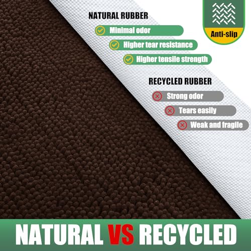 IM HOME Chenille Absorbent Outdoor Doormat 60" x 36", Washable Muddy Door Mats for Dog Non Slip Indoor Doormat Dog Mat for Muddy Paw Front Inside Doormats for Entryway Brown