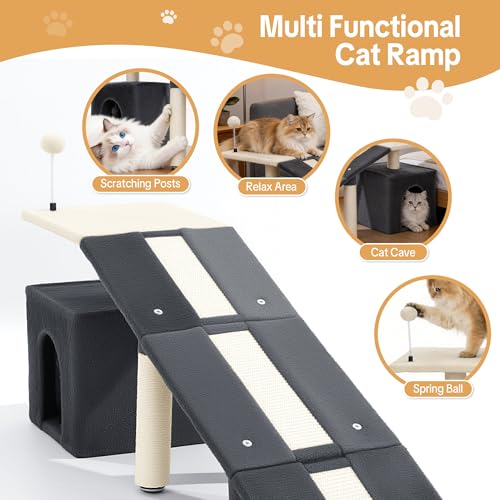 Rampa para gato HOMBYS con juguete y postes rascadores miniatura 6