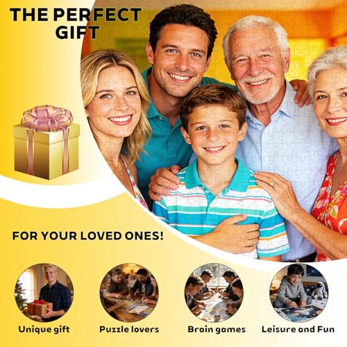 Rompecabezas personalizado con fotos, rompecabezas de 500 piezas para adultos | Rompecabezas DIY personalizable como regalo para mascotas, Navidad, bodas, cumpleaños o reuniones familiares miniatura 5