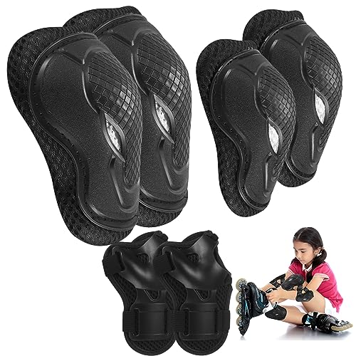 Set di Protezioni Skateboard per Bambini, 6 in 1Protezioni Ginocchiere Gomitiere e Polsiere Regolabile per Skateboard Bicicletta Monopattino Pattini a Rotelle
