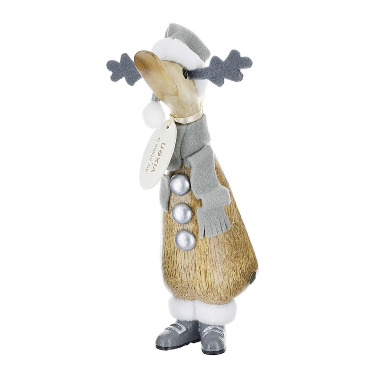 DCUK Alpine Grey Wooden Christmas Duckling - Reindeer Design
