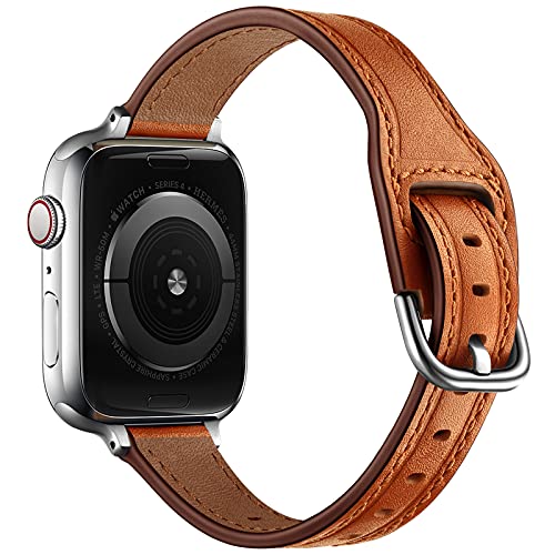 Bracelet Apple Watch femme en cuir de rechange compatible iWatch 41mm 40mm 44mm 45mm 49mm