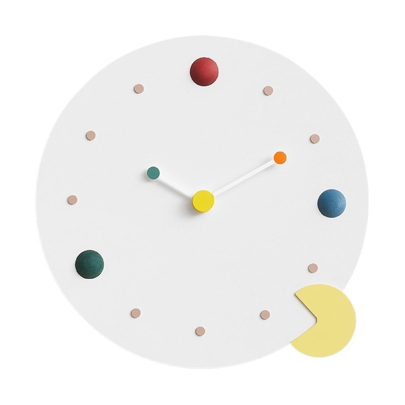 S5b8W3g7 Modern Quartz Modern Minimalist Wall Clock Silent Operation Battery-Powered Geometric Design Wall Clock(White)