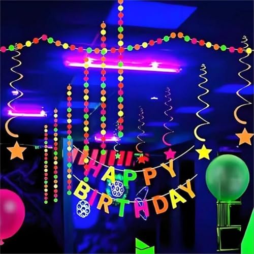 Neon Klebeband, 6 Rollen Fluoreszierendes Leuchtklebeband Schwarzlicht Klebeband Leuchtendes Gaffers Tape für Partydeko Halloween Handwerk (5m x 1,5cm)