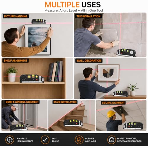 Image of Zapsol Laser Level Tool with Built-In Spirit Level