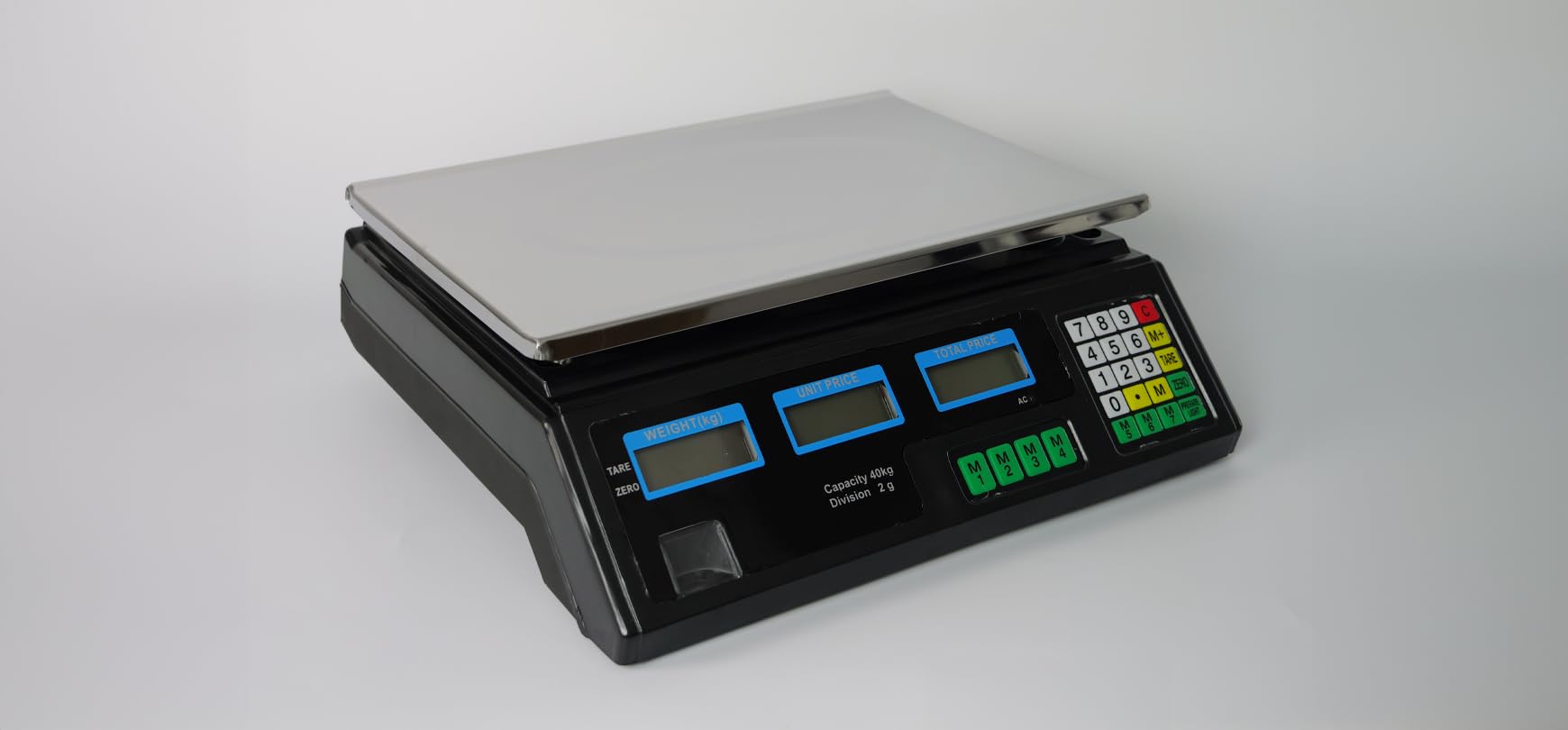 Preisberechnungs-Plattformwaage, Elektronische Waage, Hochpräzise Lebensmittelwaage Doppelseitige LCD-Anzeige HDWR wagPRO-S40B