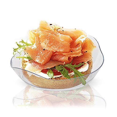 Kingrol 200 Ct Mini Dessert Plates, 3-1/8 X 2-5/8 Inches Clear Disposable Plastic Tray #TOP3