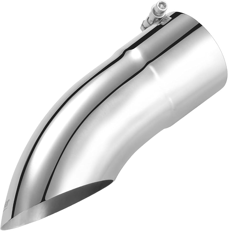 Ponteira de escapamento com saída curvada Upower em aço inoxidável para tubo de 12,7 cm – 40,64 cm