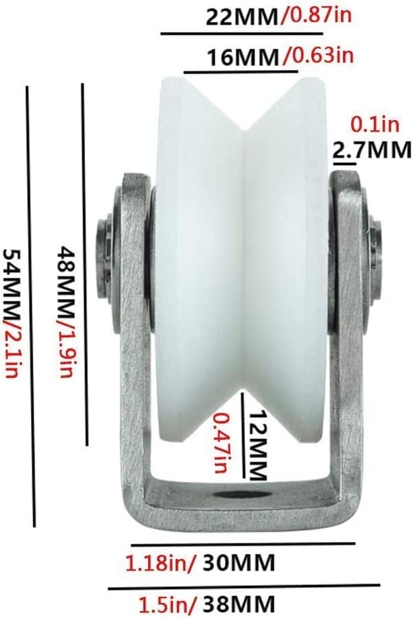 ビス オフィスキャスターナイロン溝ホイール、304ステンレス鋼ブラケット