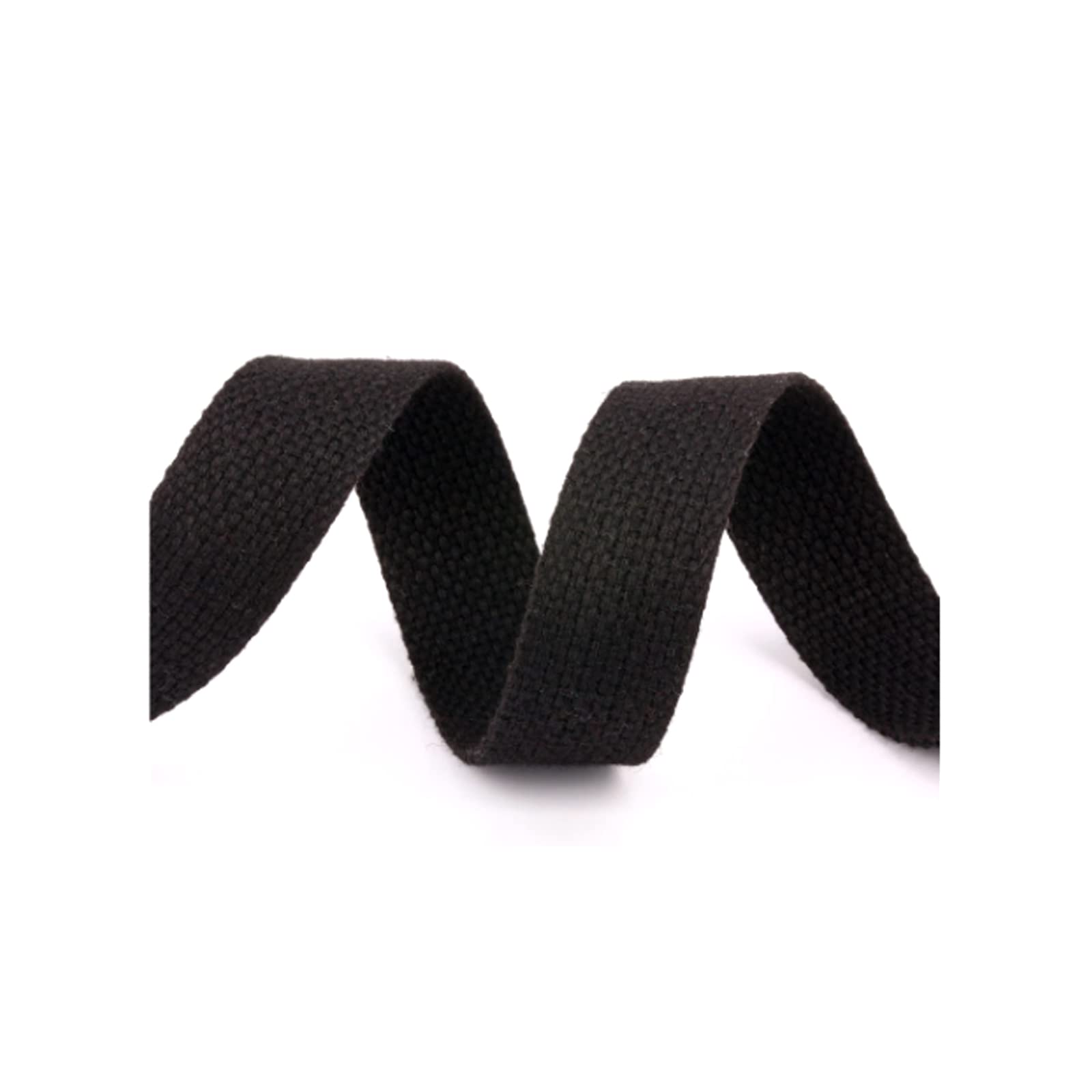 LIMIMIH 25mm 38mm Wide Cotton Webbing, 5 Meters Canvas Cotton Webbing for Backpacks Sewing (25MM, Black) - Image 2