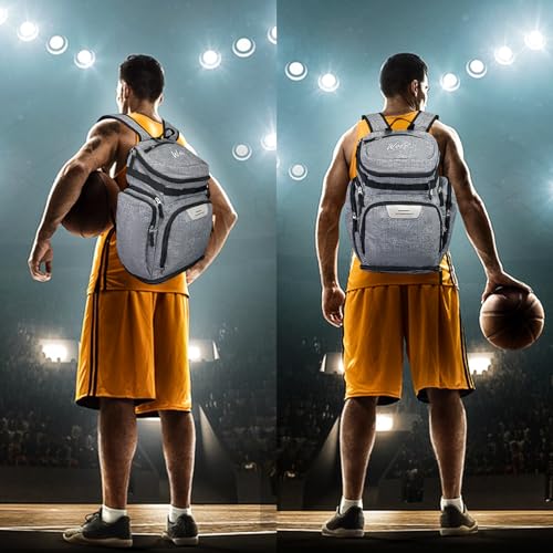 image for WOLT Basketball Backpack, Large Sports Bag with Separate Ball Compartm