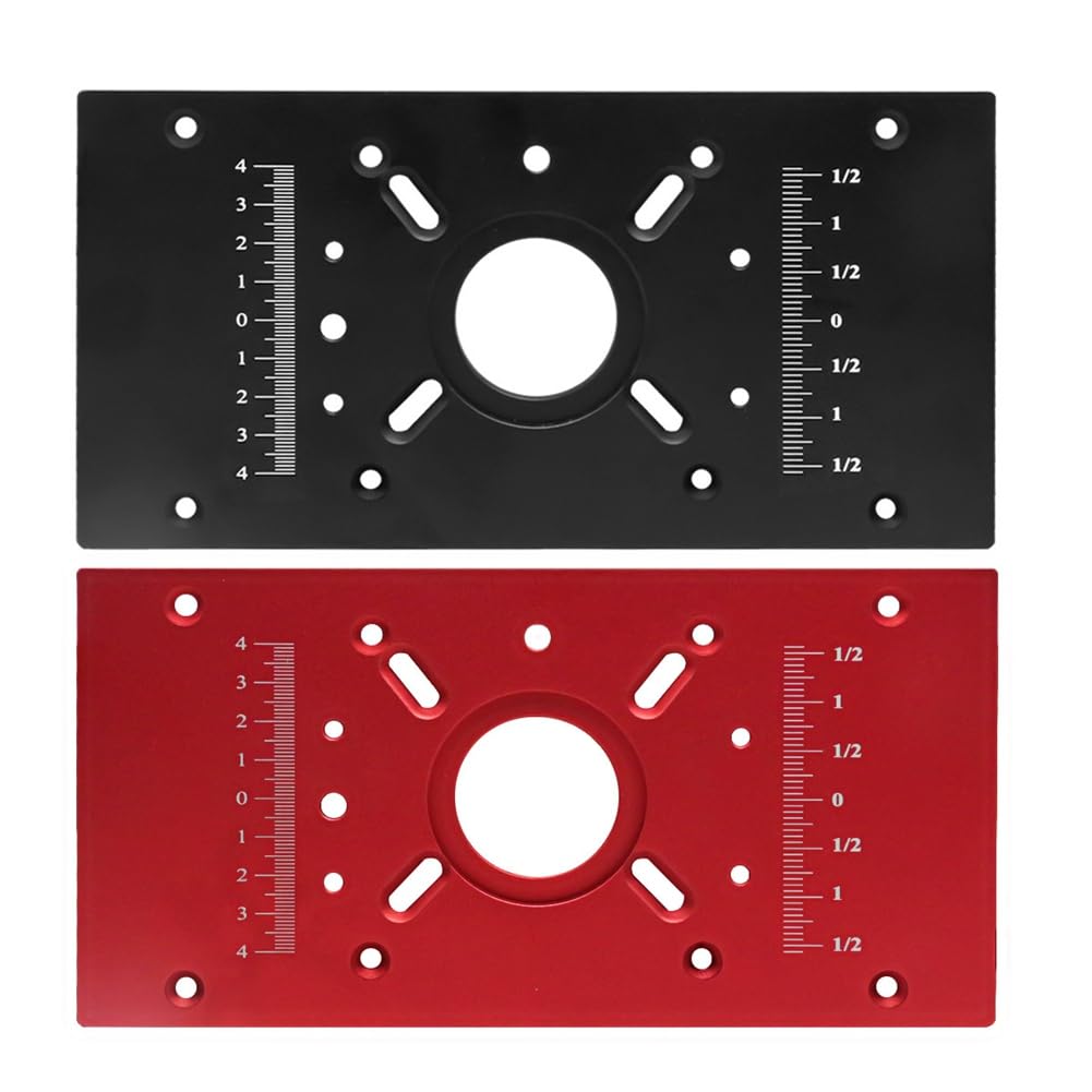 Ascenseur de Routeur avec Base Fixe - Plaque D'Insertion de Routeur - Base de Levage Universelle pour Routeur de 65 Mm de DiamèTre - Rouge