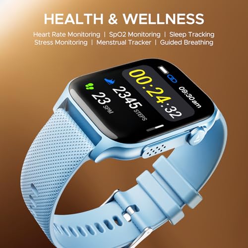 Image of Boat Ultima Ember smartwatch with 1.96 inch AMOLED Display, AOD, Personalized Fitness Nudges, Functional Crown,100+ Sports Modes, Create Your Own Watchface, smartwatch for Man and Woman (Mist Blue)
